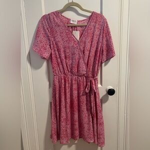 NWT Sienna Sky Pink Floral Dress Size Large